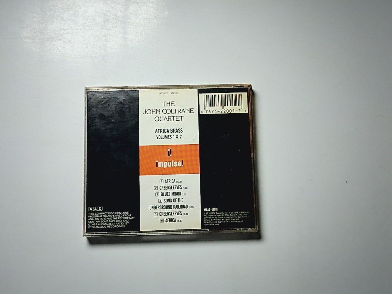 The John Coltrane Quartet – Africa Brass Volumes 1 & 2 (CD, 1988) US MCAD-42001