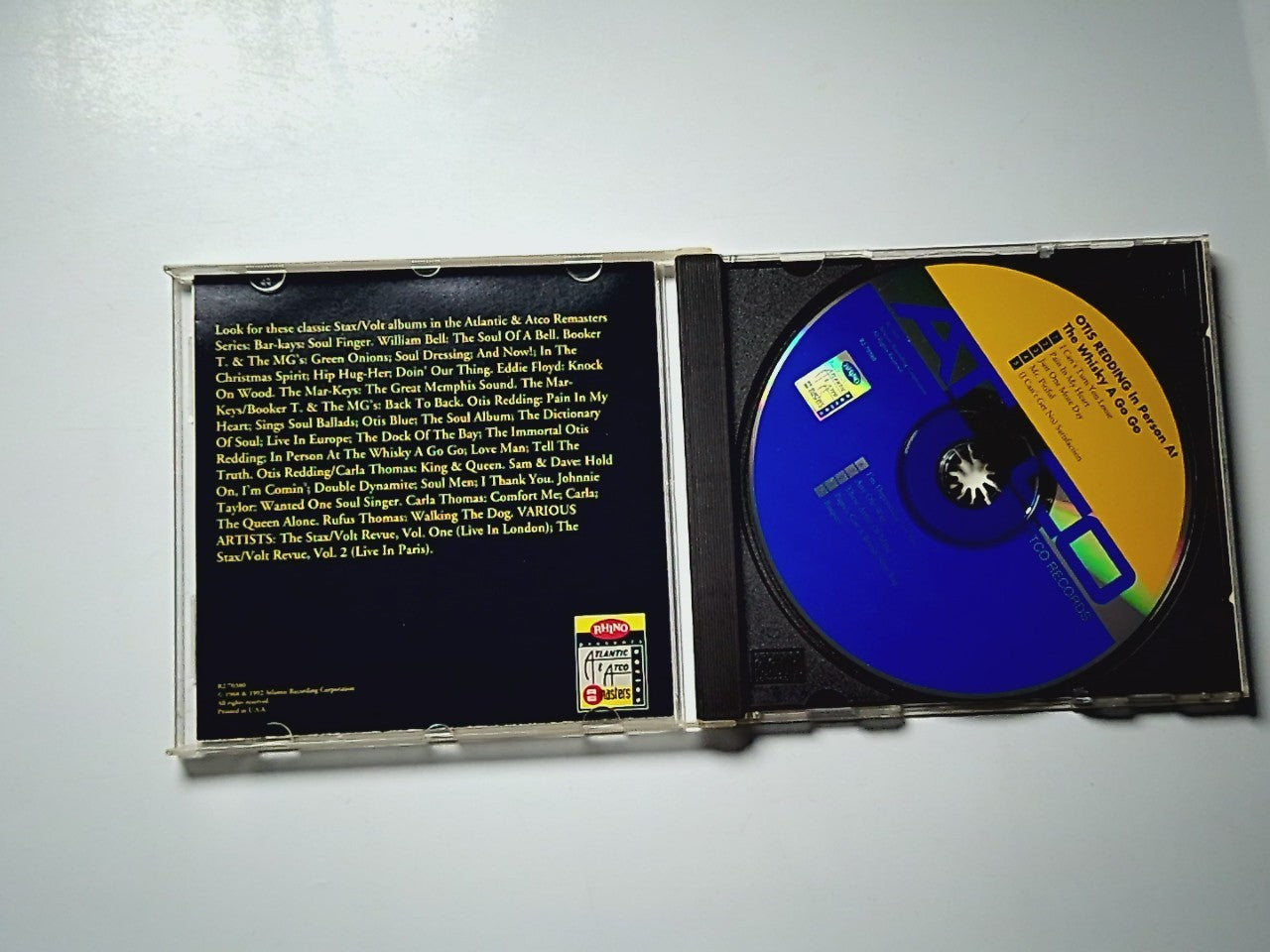 Otis Redding – In Person At The Whisky A Go Go (CD, 1992) US R2 70380
