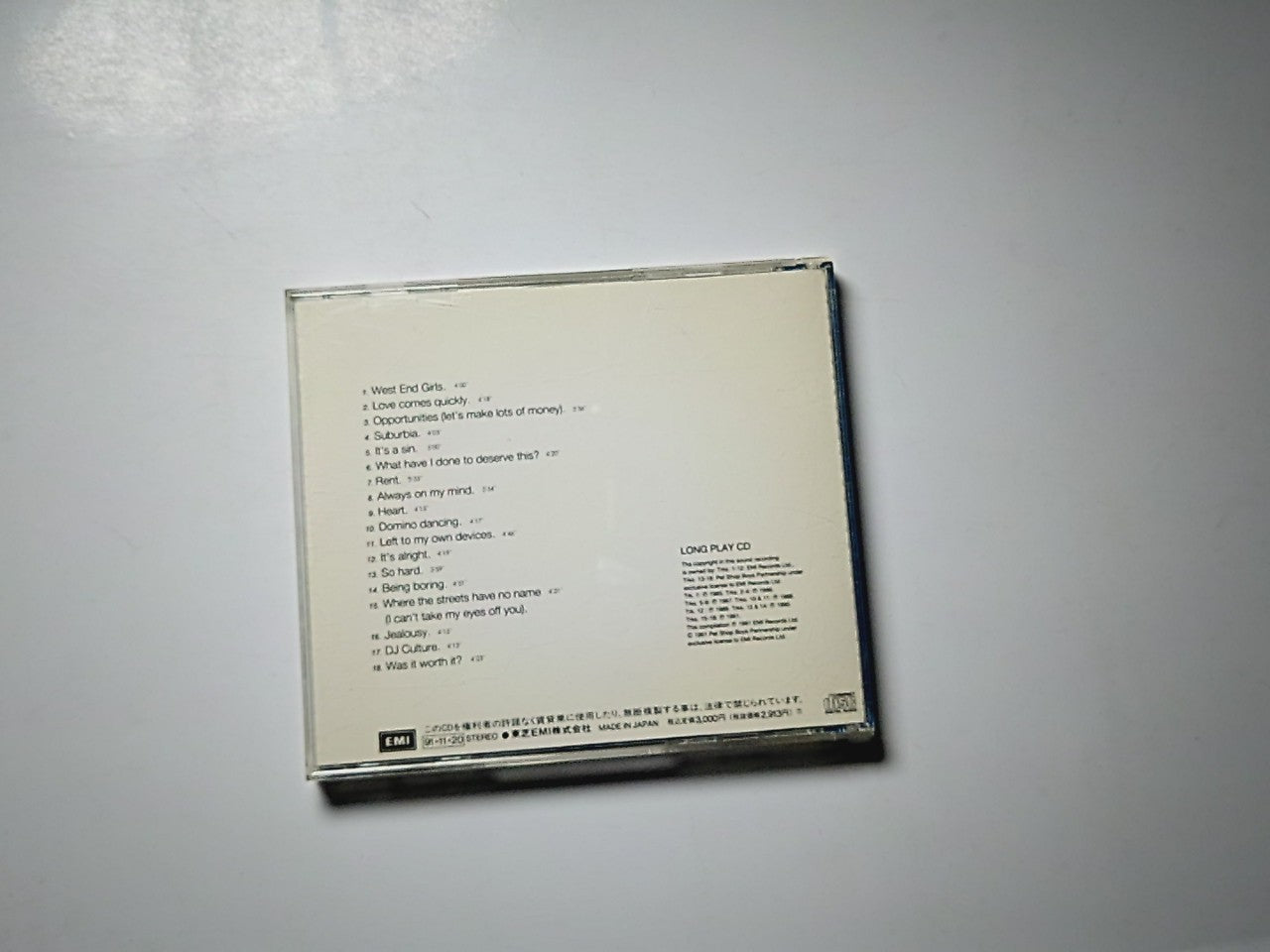 Pet Shop Boys – Discography (The Complete Singles Collection) (CD, 1991) Japan