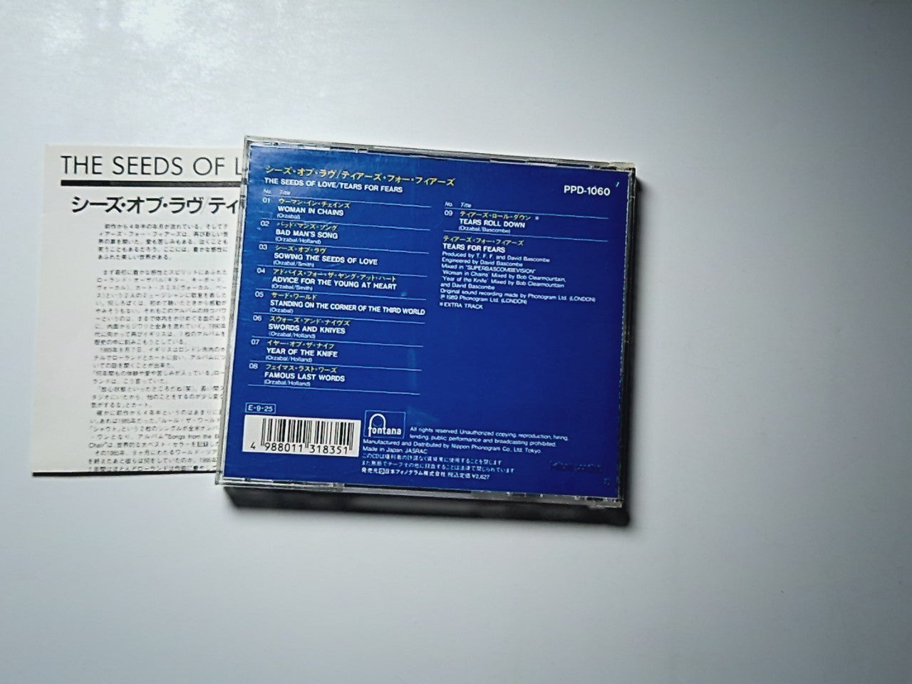 Tears For Fears – The Seeds Of Love (CD, 1989) Japan PPD-1060
