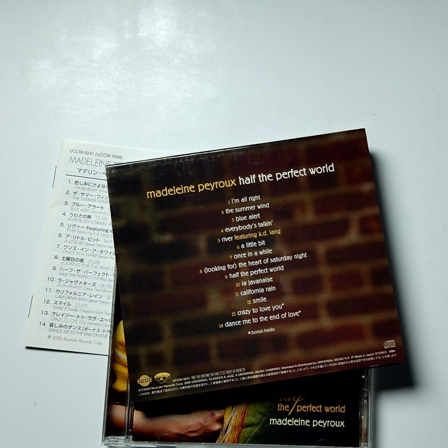 Madeleine Peyroux – Half The Perfect World (CD 2006) Japan Bonus Track UCCM 9241