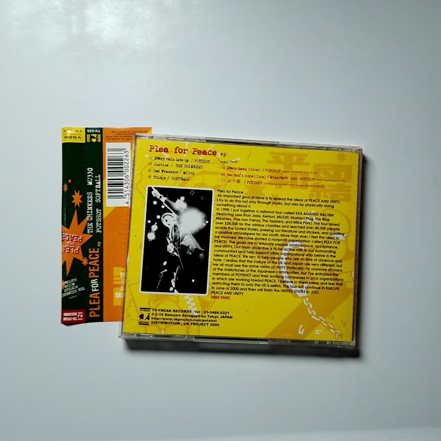 The Chinkees, Potshot, MU330, Softball – Plea For Peace EP (CD, 2000) Japan obi