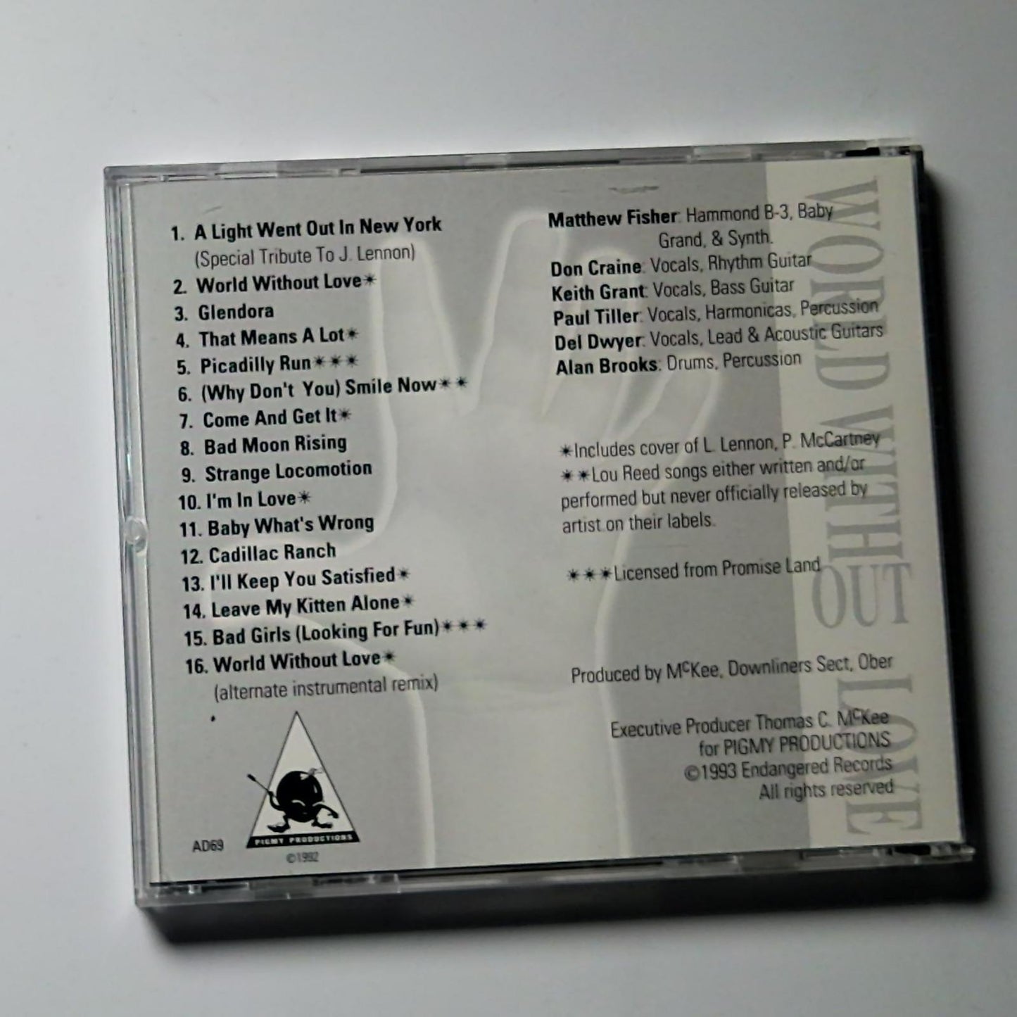 Matthew Fisher, Downliners Sect – A Light Went Out In New York (CD, 1993) AD69