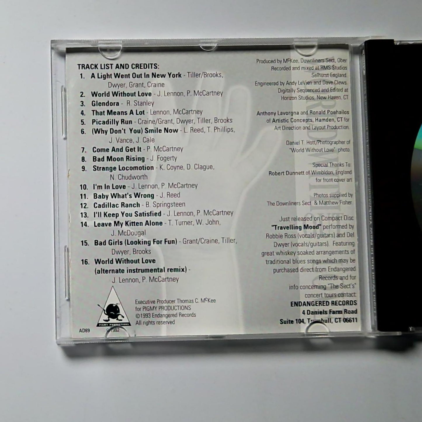 Matthew Fisher, Downliners Sect – A Light Went Out In New York (CD, 1993) AD69