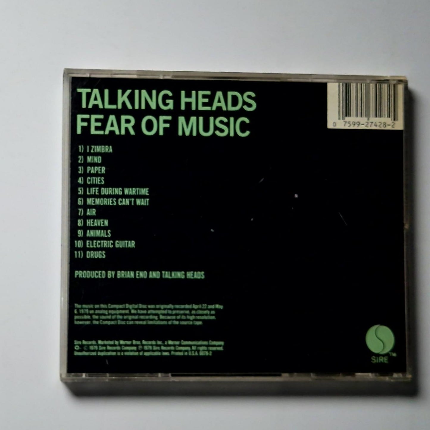Talking Heads – Fear Of Music (CD, 1979) US 6076-2