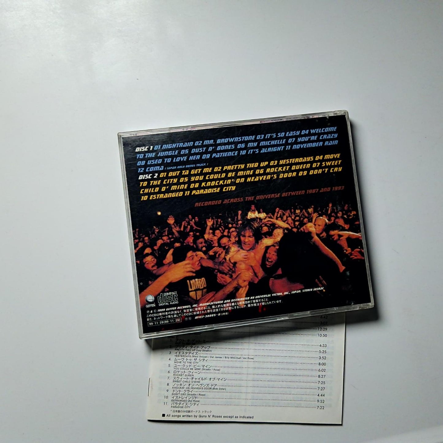 Guns N' Roses – Live Era '87-'93 (CD, 1999) Japan Bonus Track MVCF-30005~6