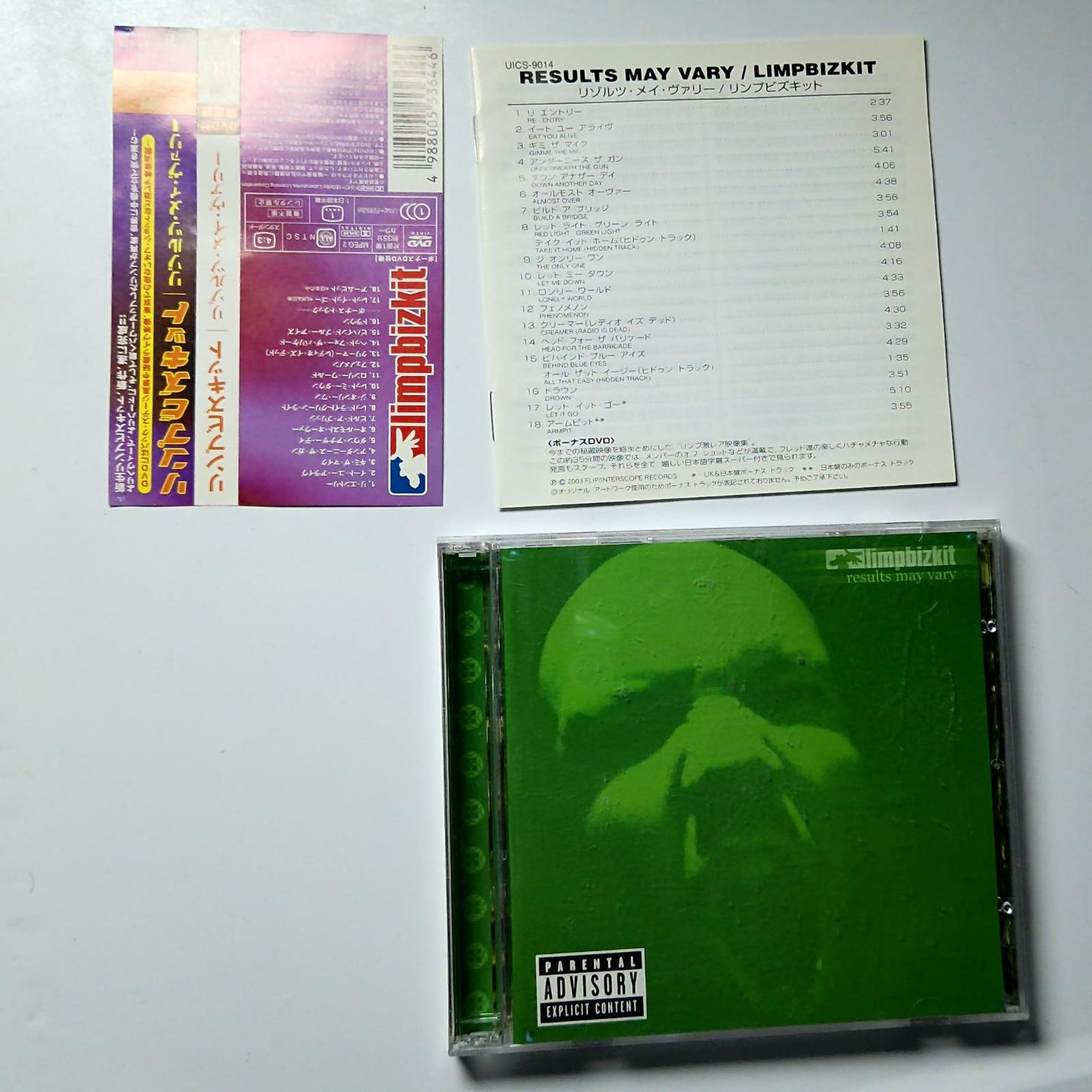 Limp Bizkit – Results May Vary (CD + DVD, 2003) Japan Bonus Track obi UICS-9014