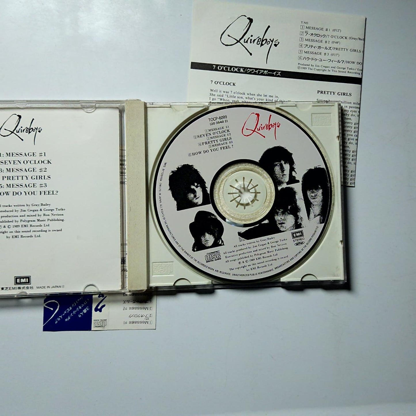 The Quireboys – 7 O'Clock (CD, 1990) Japan obi TOCP-6099