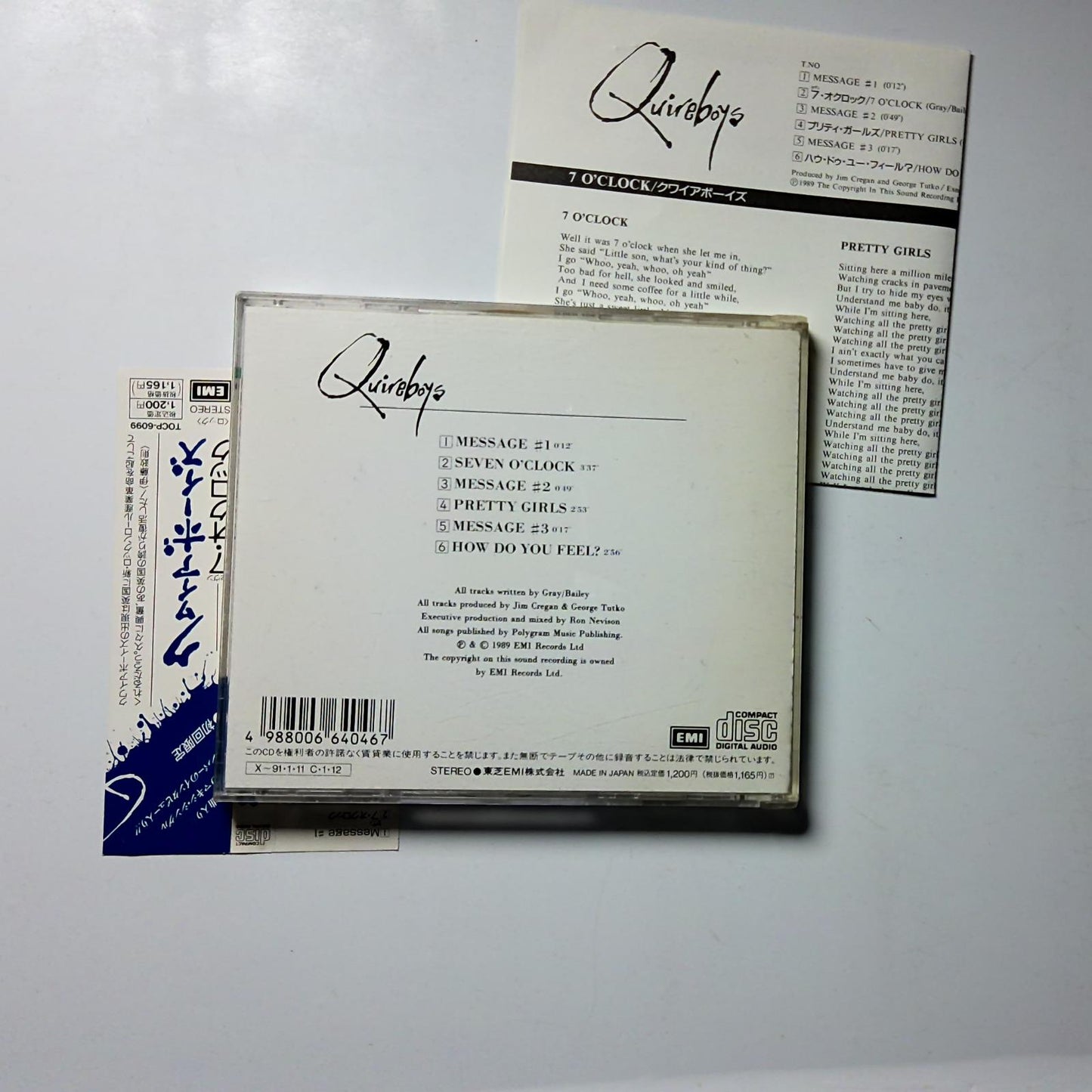 The Quireboys – 7 O'Clock (CD, 1990) Japan obi TOCP-6099