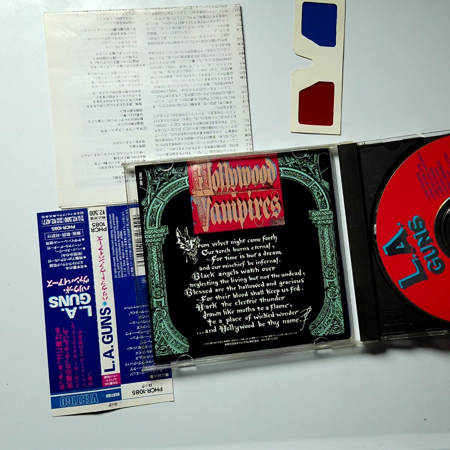 L.A. Guns – Hollywood Vampires (CD, 1991) Japan obi 3D Glasses PHCR-1085