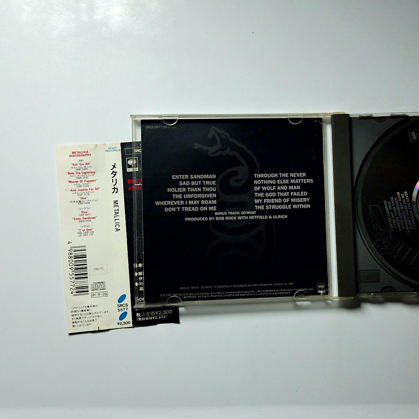 Metallica – Metallica (CD, 1991) Japan SRCS 5577