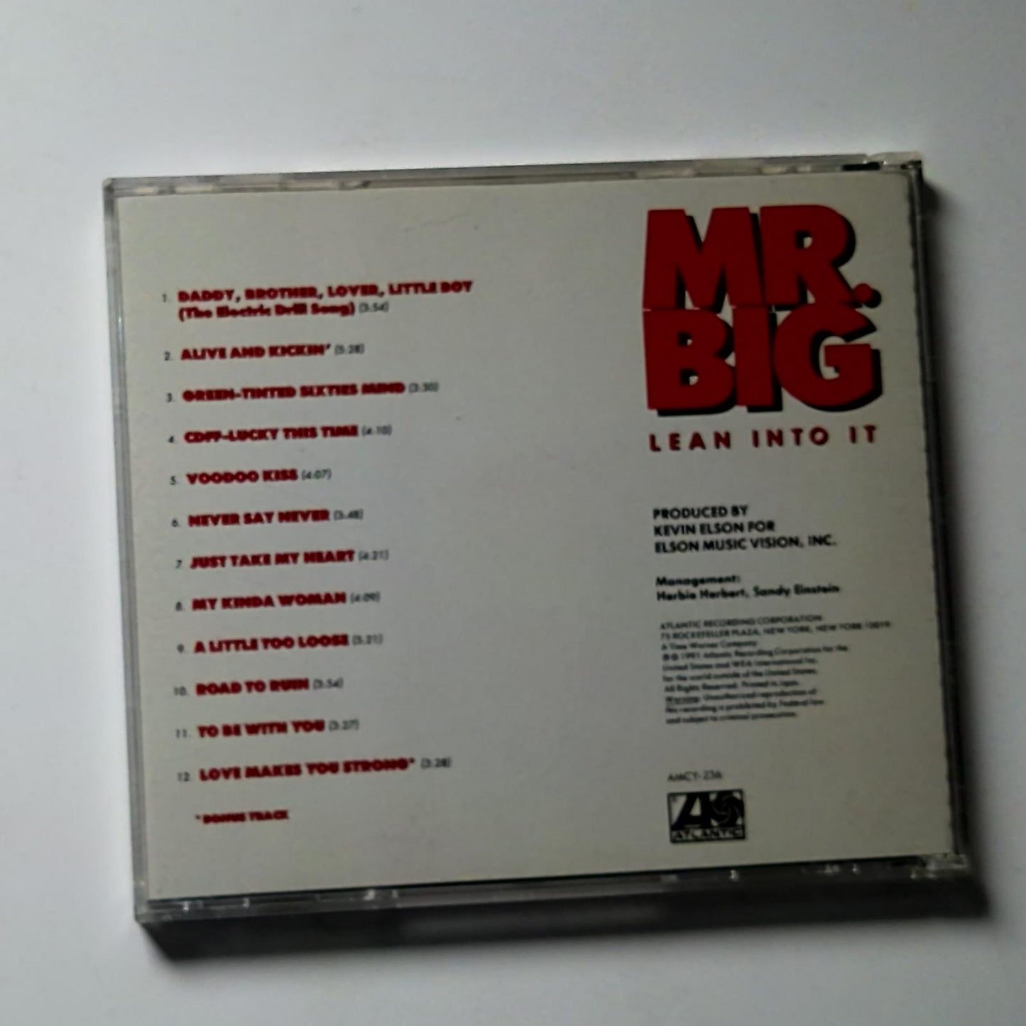 Mr. Big – Lean Into It (CD, 1993) Japan Bonus Track AMCY-236
