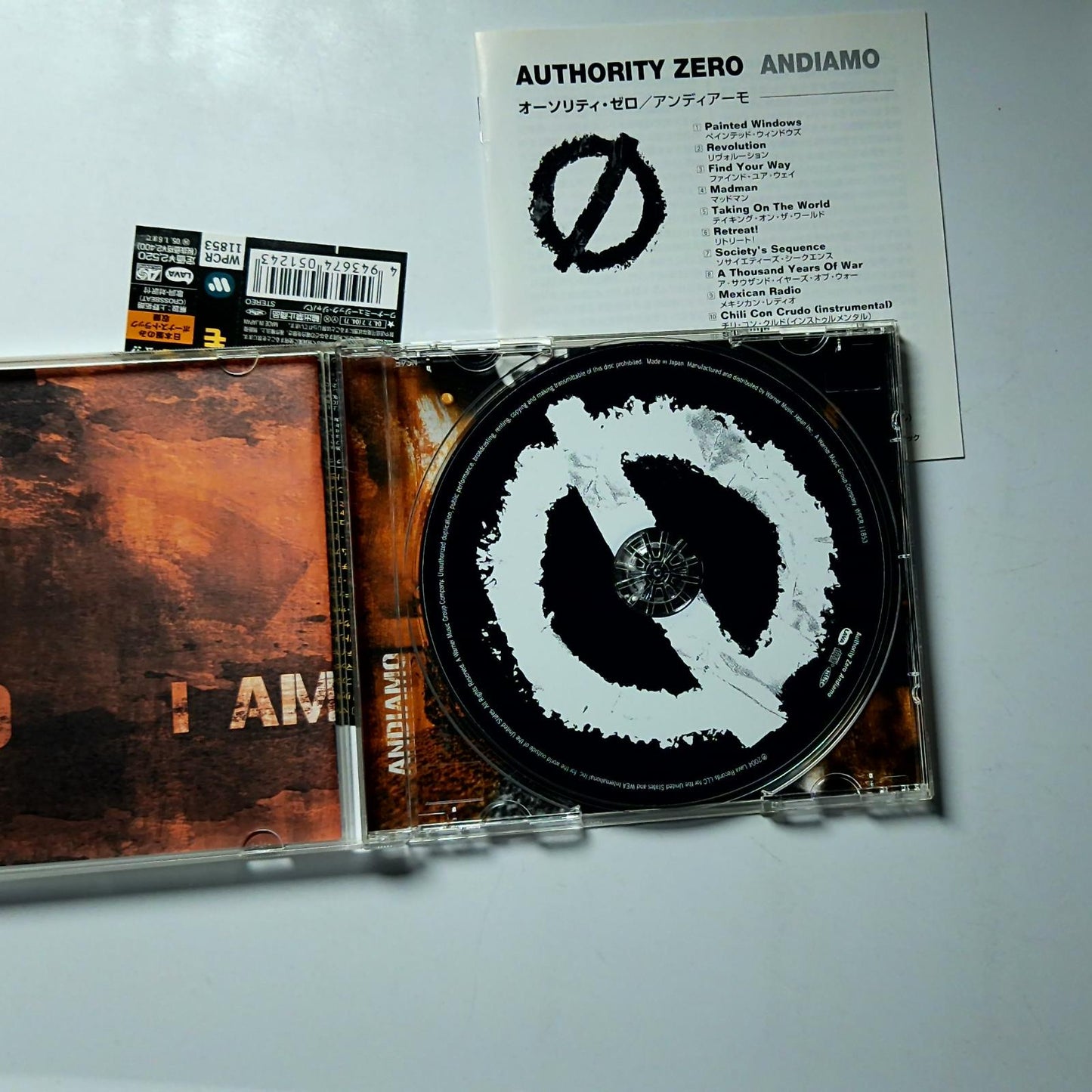 Authority Zero – Andiamo (CD, 2004) Japan Bonus Track Obi WPCR-11853