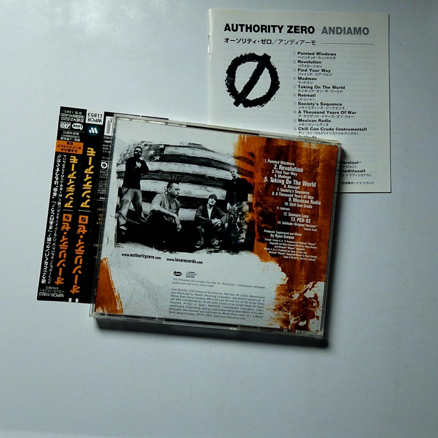 Authority Zero – Andiamo (CD, 2004) Japan Bonus Track Obi WPCR-11853