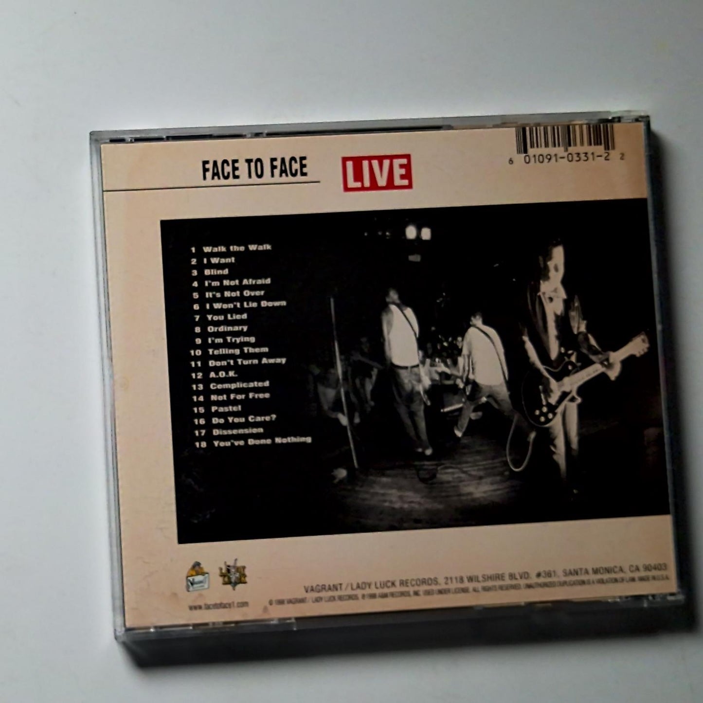 Face To Face – Live (CD, 1998) US VR331