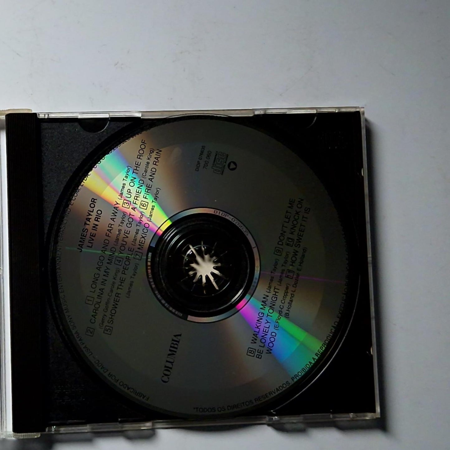 James Taylor – Live In Rio (CD, 1985) Brazil 700.060