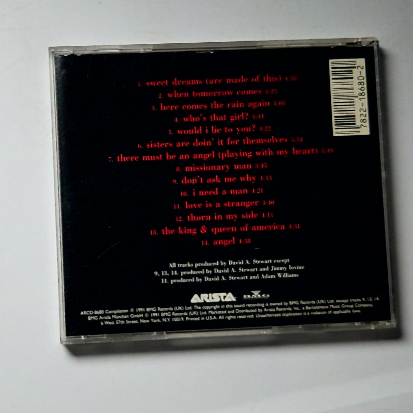 Eurythmics – Greatest Hits (CD, 1991) US ARCD-8680