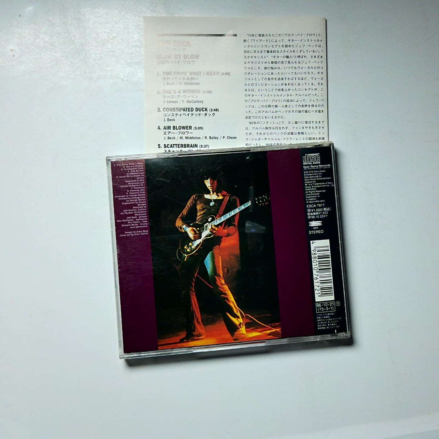 Jeff Beck – Blow By Blow (CD, 1996) Japan ESCA 7617
