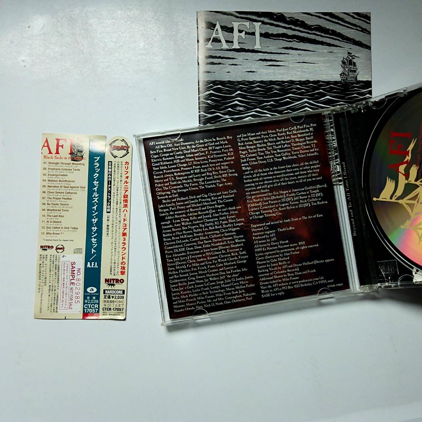 AFI – Black Sails In The Sunset (CD, 2001) Japan Bonus Track PROMO CTCR-17057