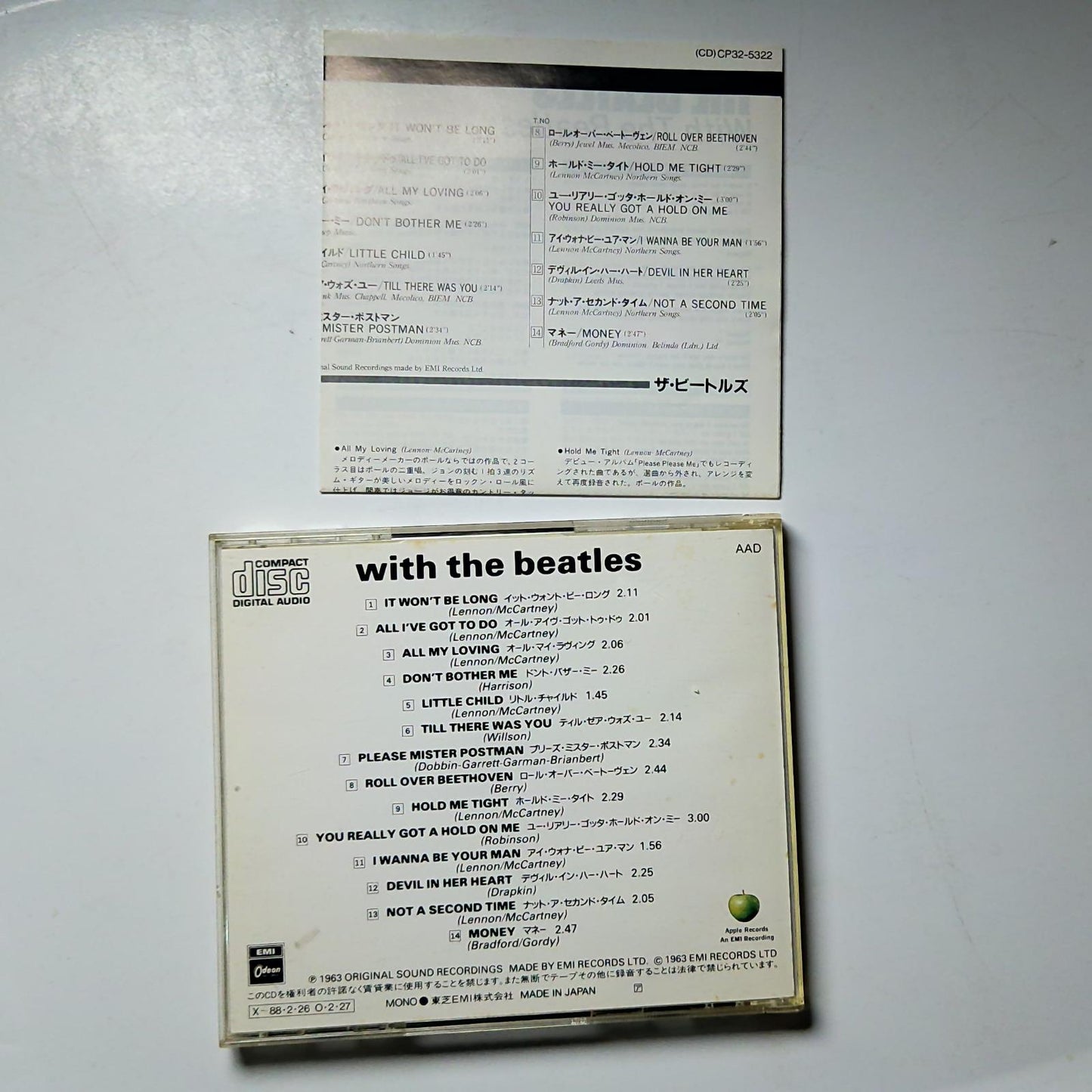 The Beatles – With The Beatles (CD, 1989) Japan CP32-5322