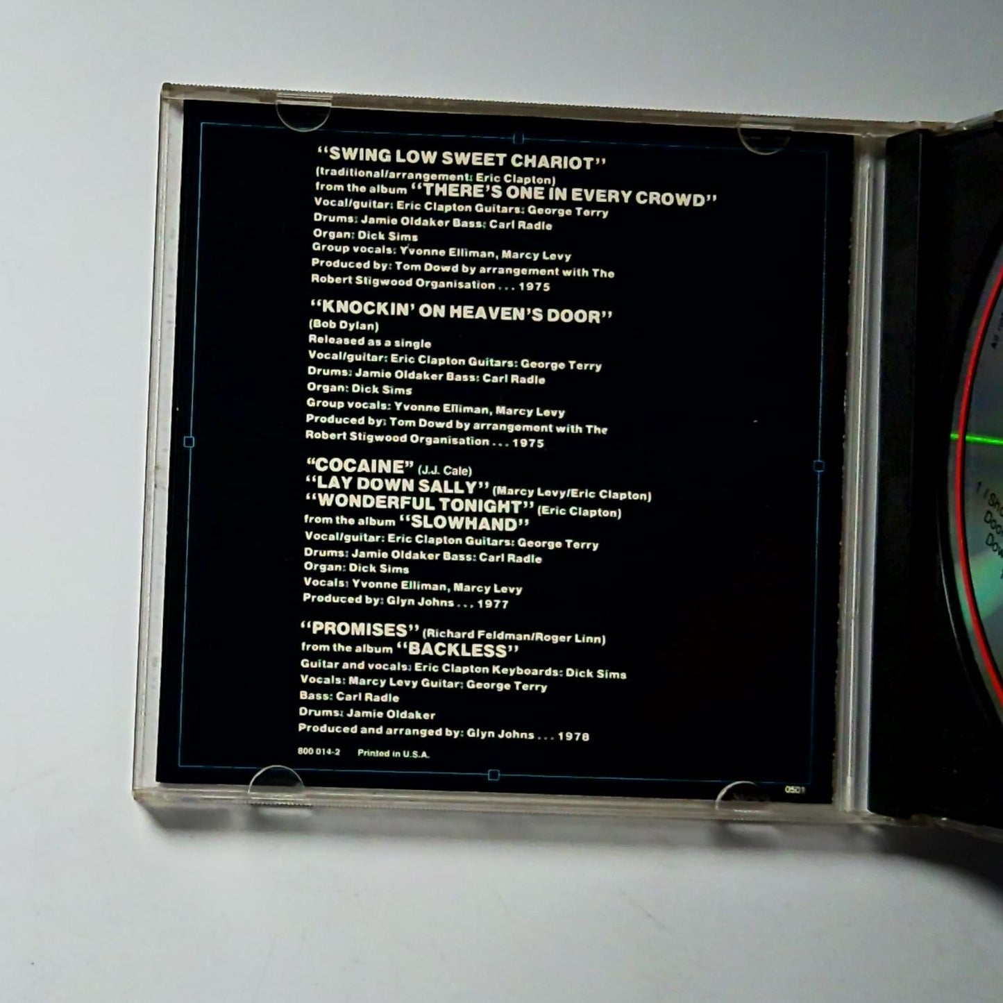 Eric Clapton – Timepieces (The Best Of Eric Clapton) (CD, 1982) US 800 014-2