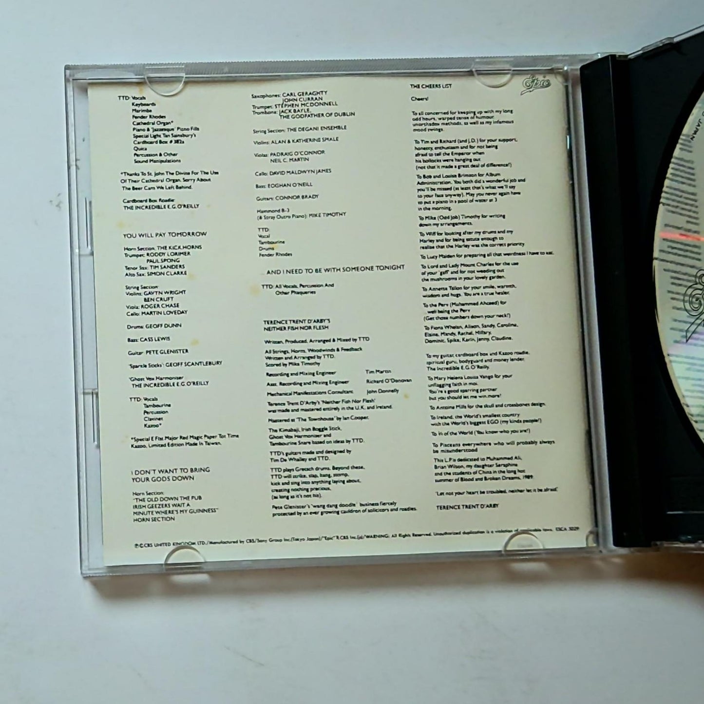 Terence Trent D'Arby's Neither Fish Nor Flesh: A Soundtrack Of Love CD Japan
