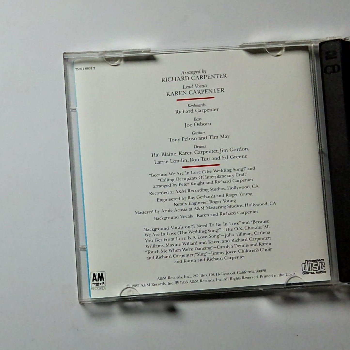 Carpenters – Yesterday Once More (CD, 1993) US 75021 6601 2