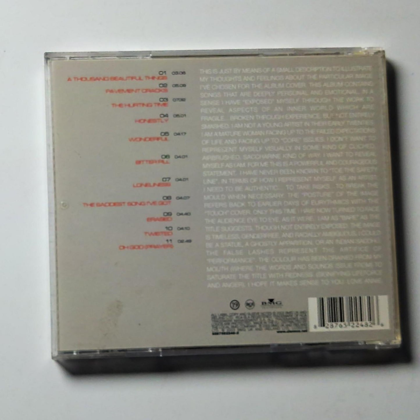 Annie Lennox – Bare (CD, 2003) UK & Ireland 8287652248-2