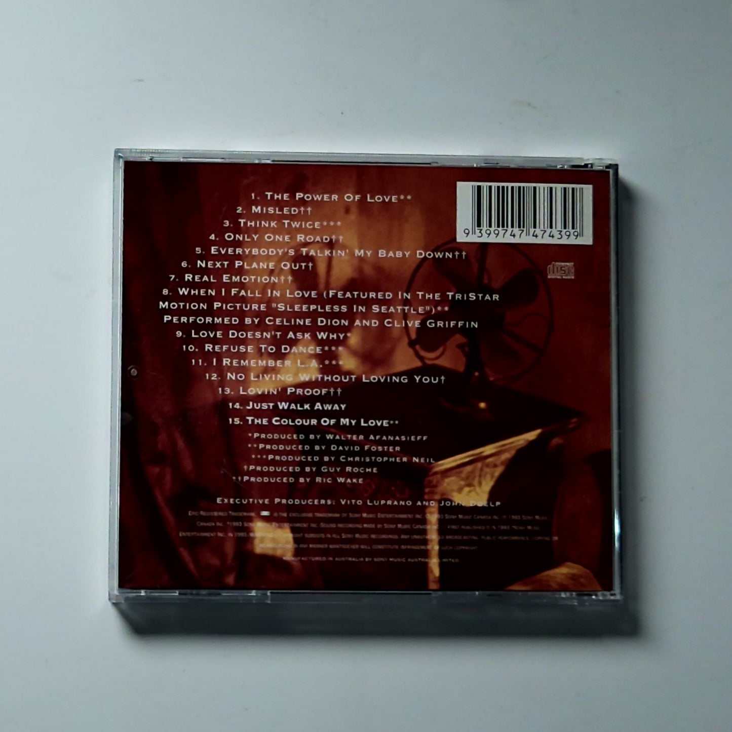 Céline Dion – The Colour Of My Love (CD, 1994) Australia 474743 9
