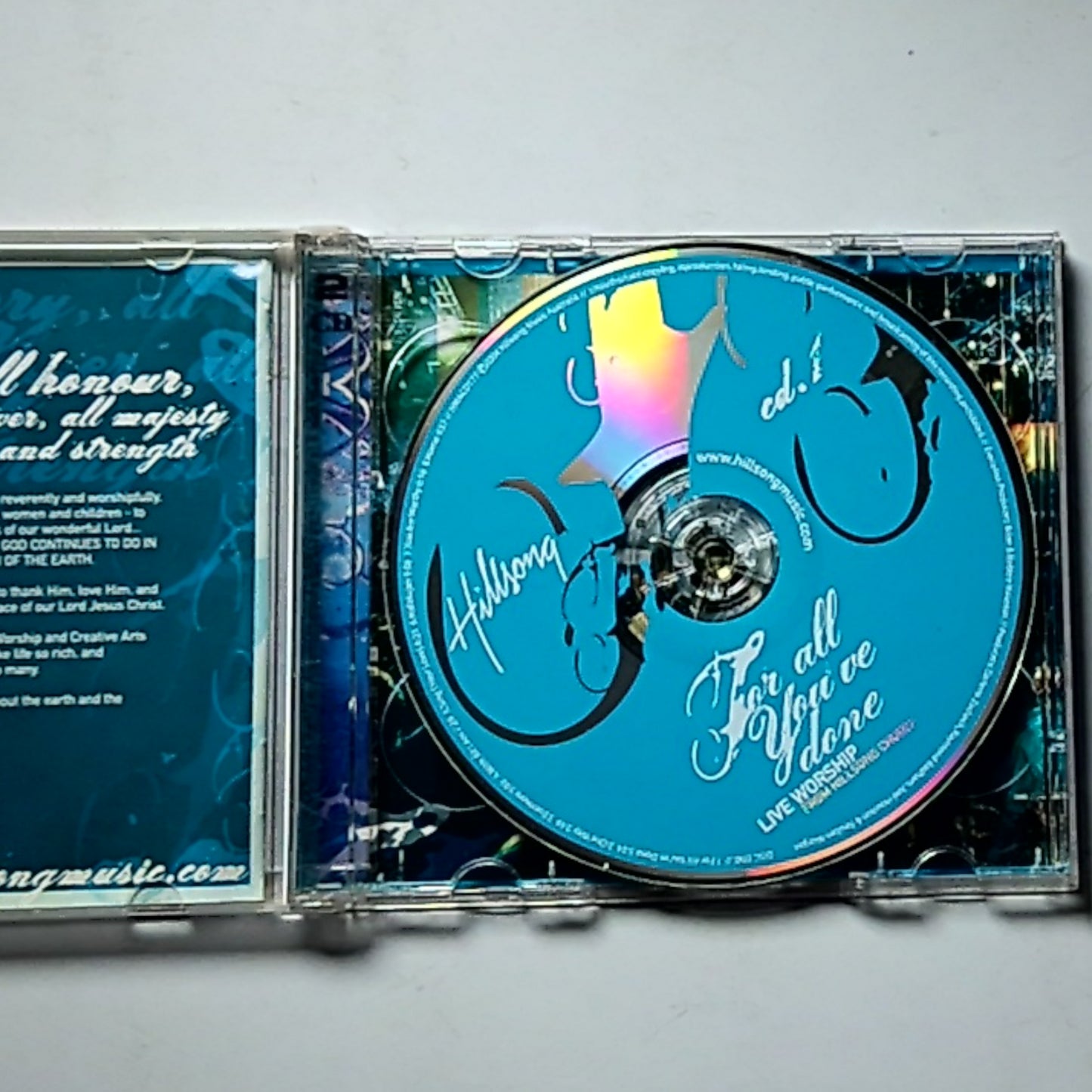 Hillsong – For All You've Done (CD, 2004) Australia HMACD177