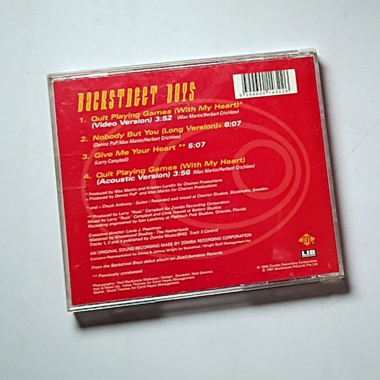 Backstreet Boys – Quit Playing Games (With My Heart) (CD, 1996) Australia 3D