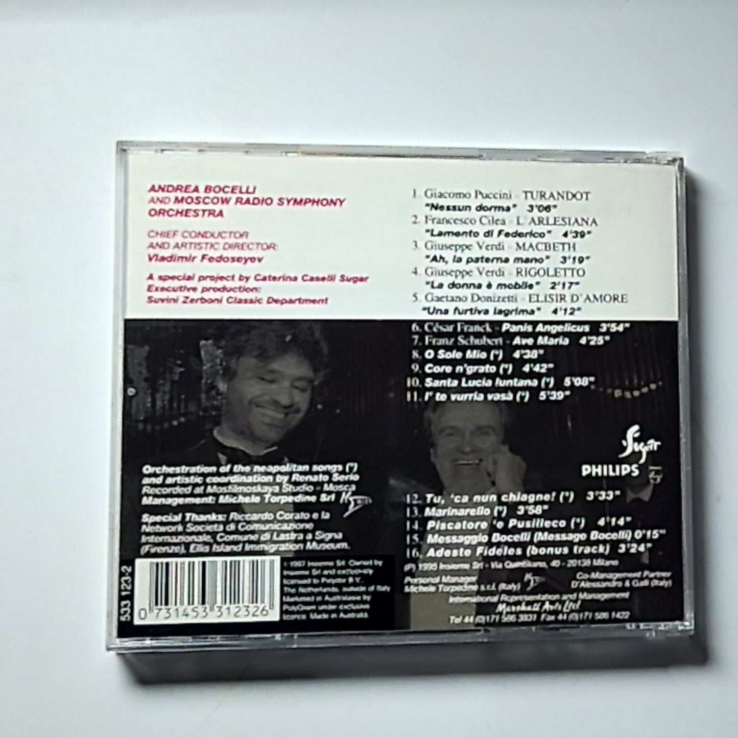 Andrea Bocelli – Viaggio Italiano (CD, 1995) Australia 533 123-2