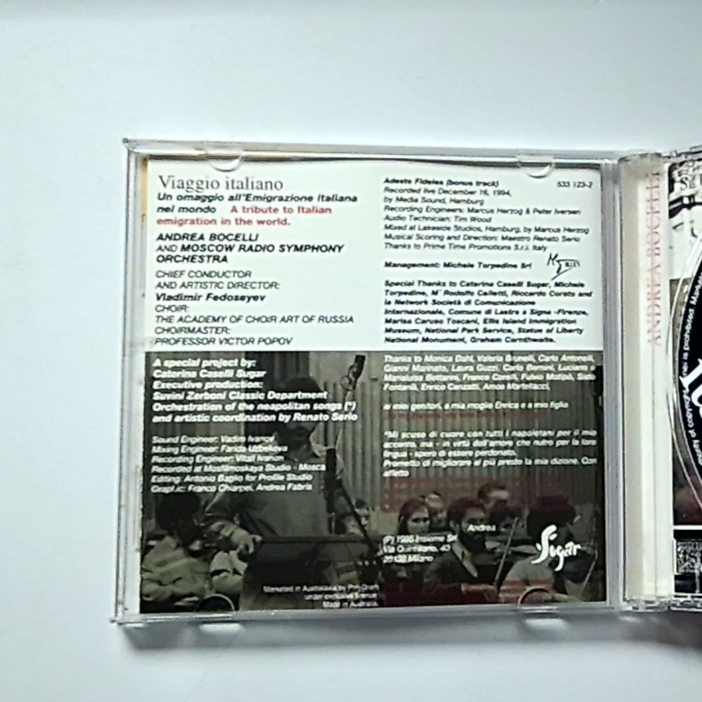 Andrea Bocelli – Viaggio Italiano (CD, 1995) Australia 533 123-2