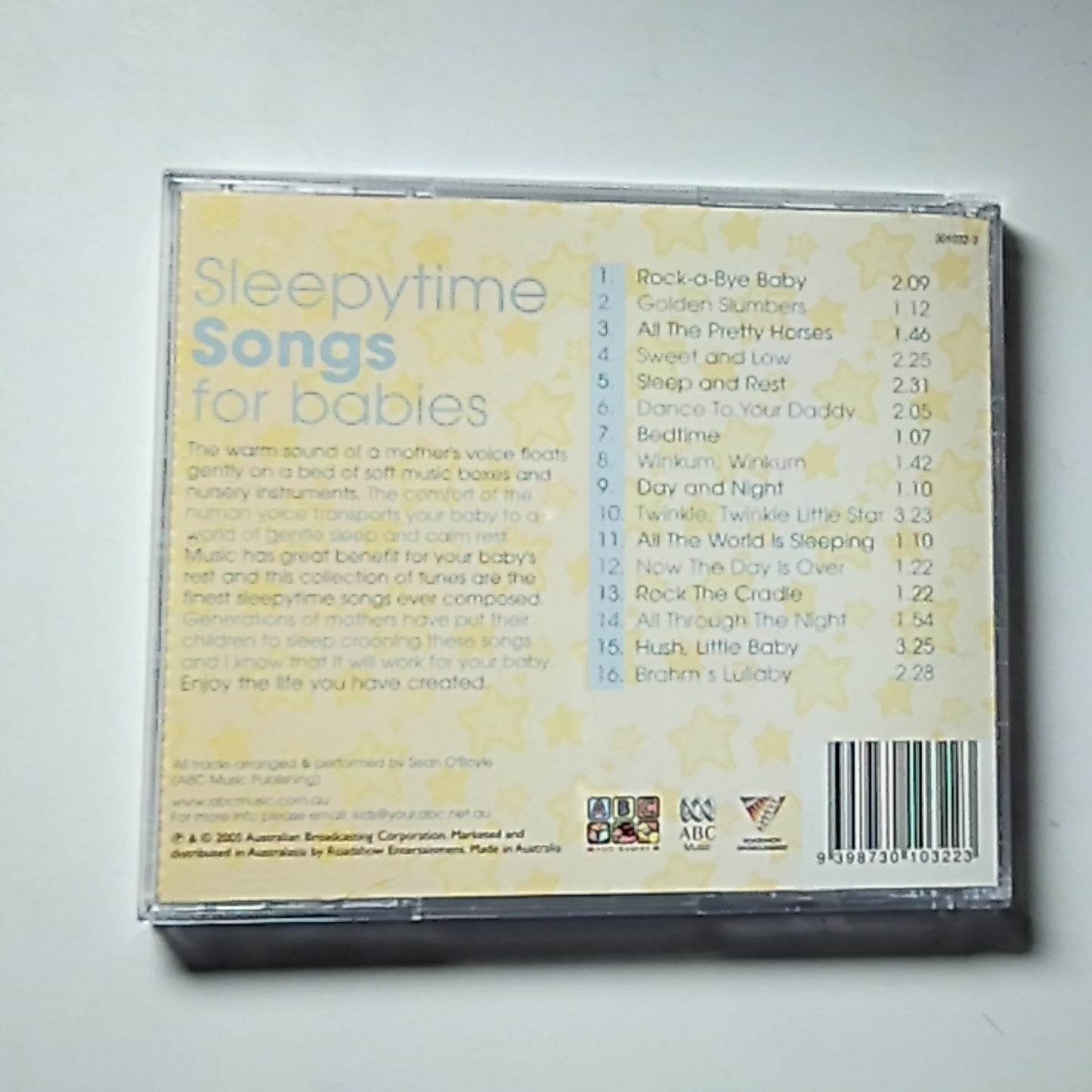 ABC for Kids – Sleepytime Songs For Babies (CD, 2005) Australia 301032-2