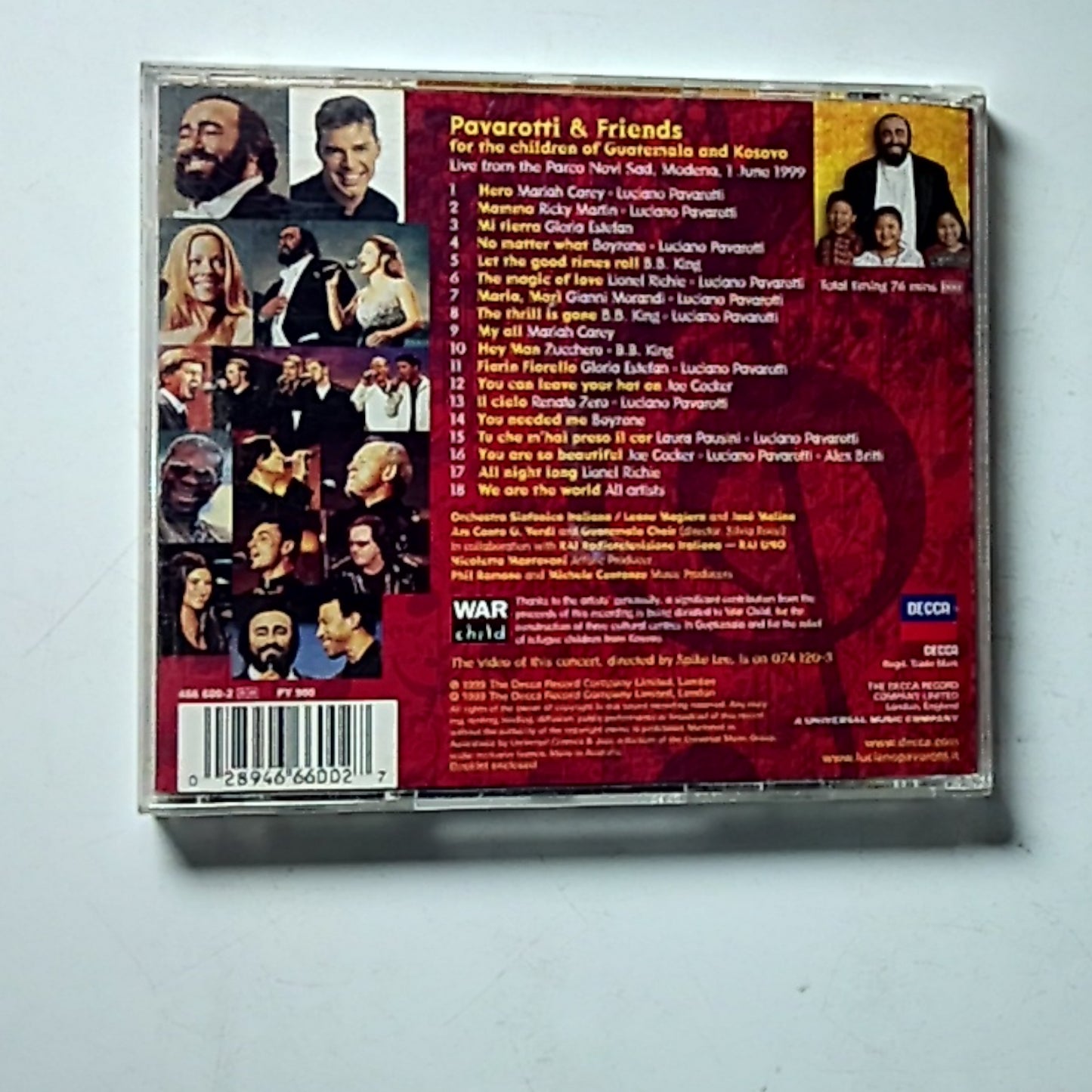 Pavarotti & Friends For Guatemala And Kosovo (CD, 1999) Australia 466 600-2