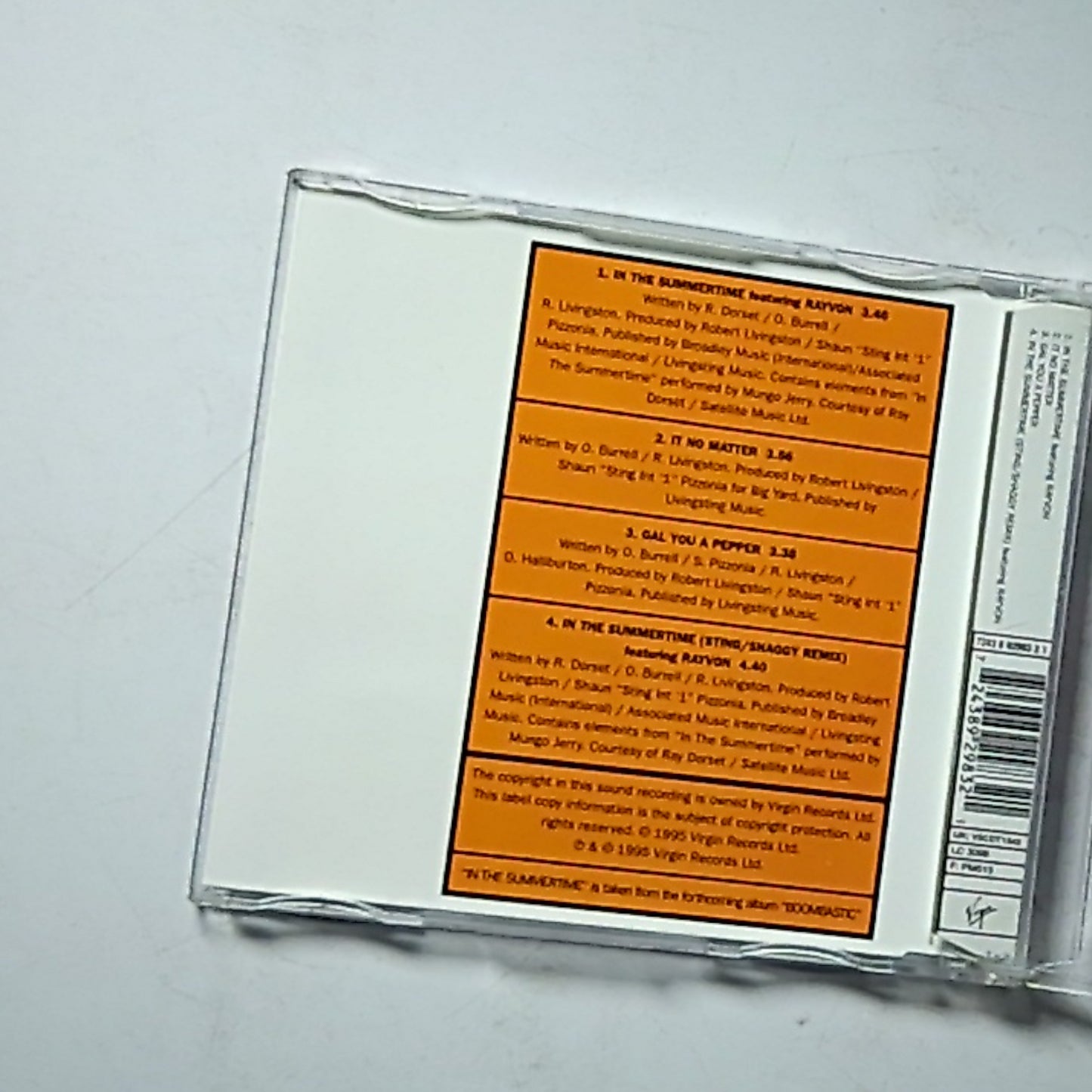 Shaggy, Rayvon – In The Summertime (CD, 1995) Australia 7243 8 92983 2 1