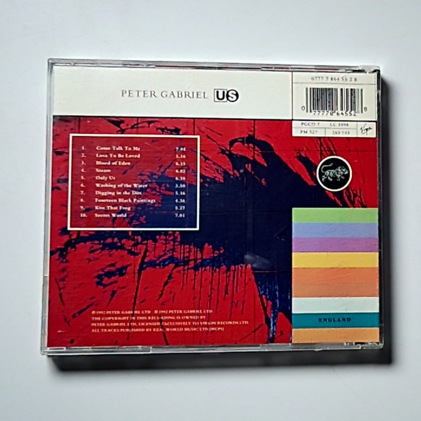 Peter Gabriel – Us (CD, 1992) UK & Europe PGCD 7