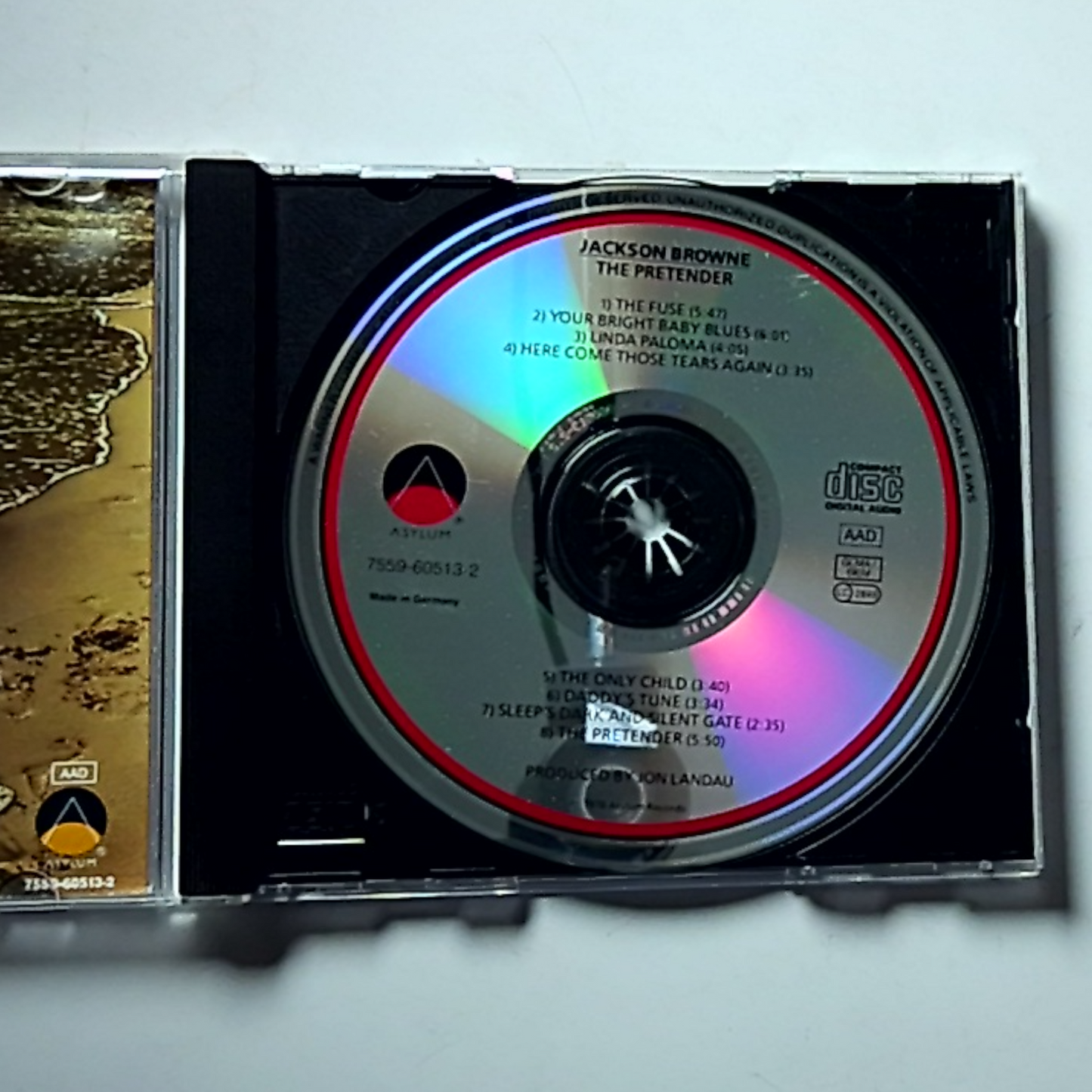 Jackson Browne – The Pretender (CD) Europe 7559-60513-2
