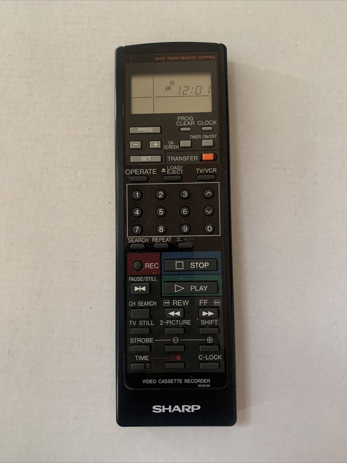 Genuine Sharp VCR G0321GE Remote Control