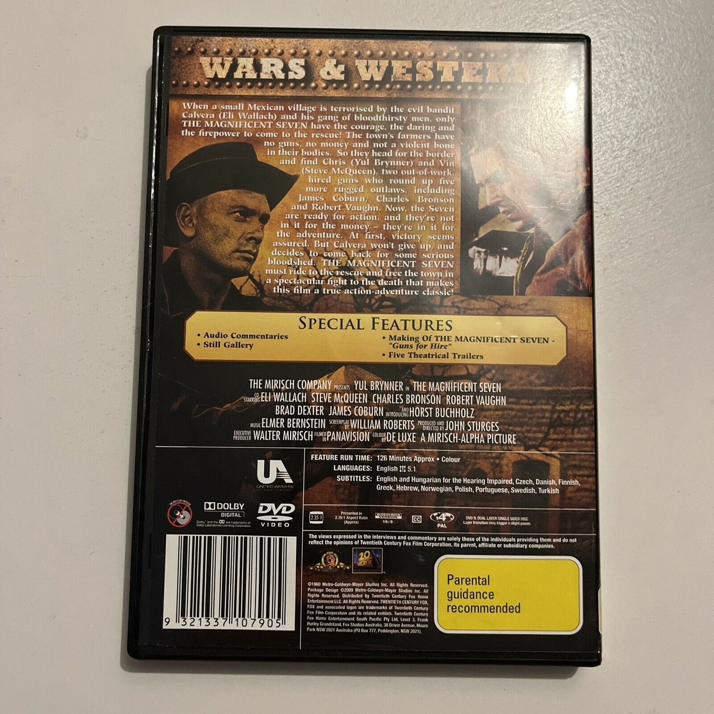 The Magnificent Seven (DVD, 1960) Yul Brynner, Steve McQueen. Region 4