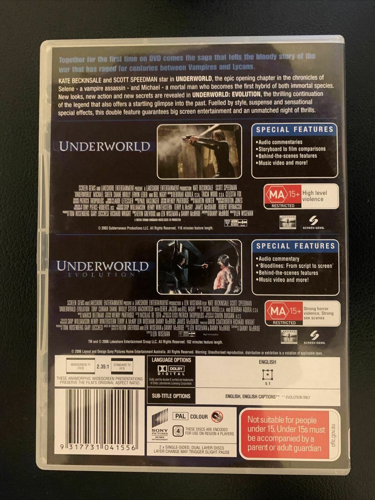 Underworld / Underworld Evolution - Collector's Pack (DVD, 2003) Region 4