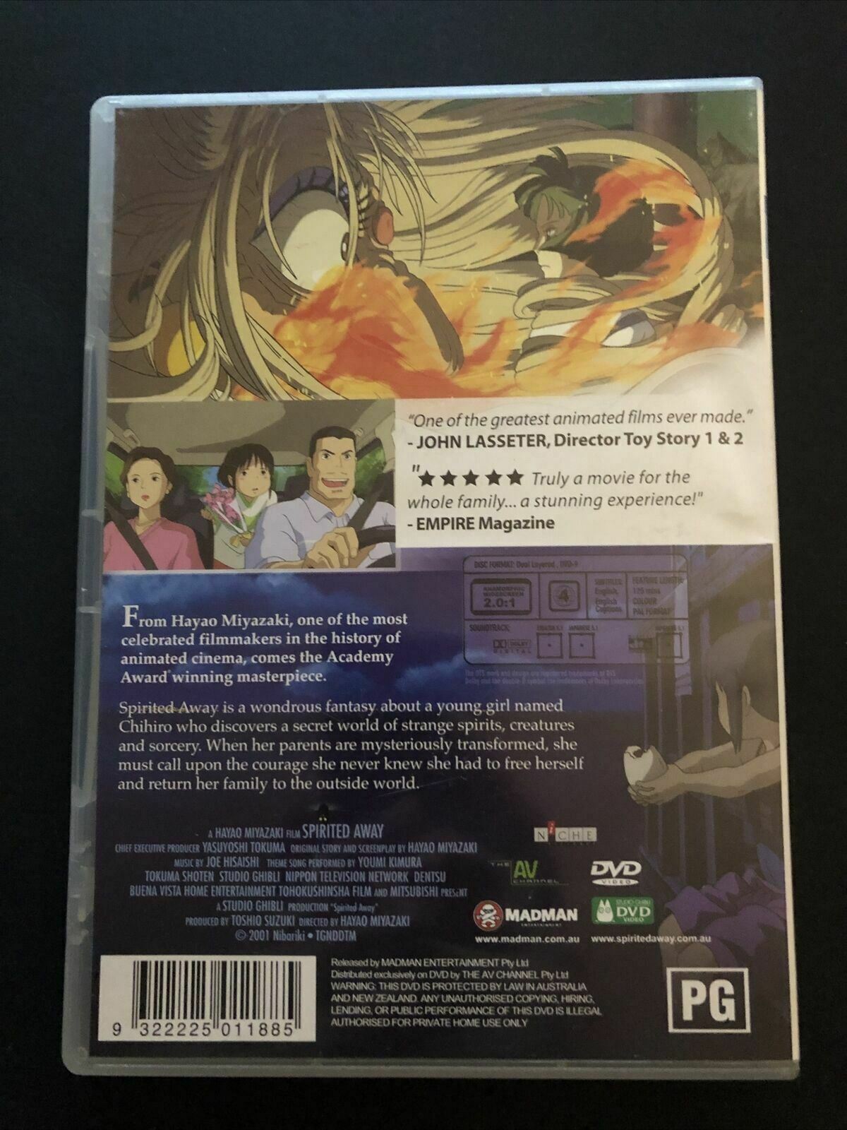 Spirited Away (DVD, 2001) Studio Ghibli Anime Film. Region 4