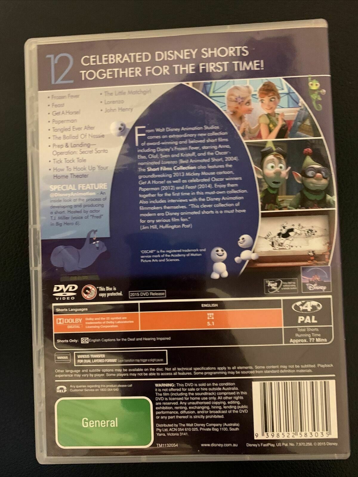 Walt Disney Animation Studios - Short Films (DVD, 2015) Region 4&2