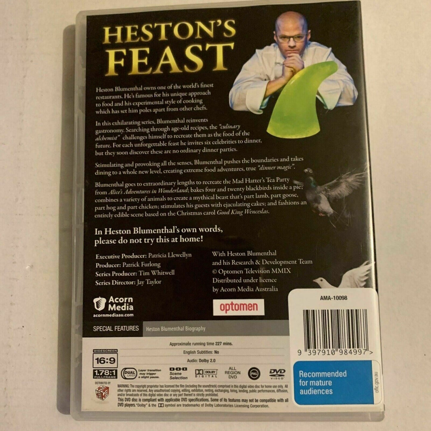 Heston's Feast: Extreme Adventures In Food (DVD, 2009, 2-Disc) Heston Blumenthal