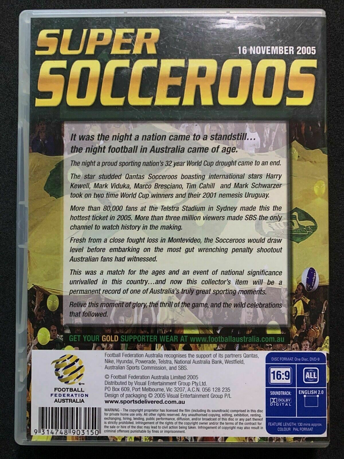 Super Socceroos - The Shooting Stars - 16 Nov 2005 (DVD) Reg ALL