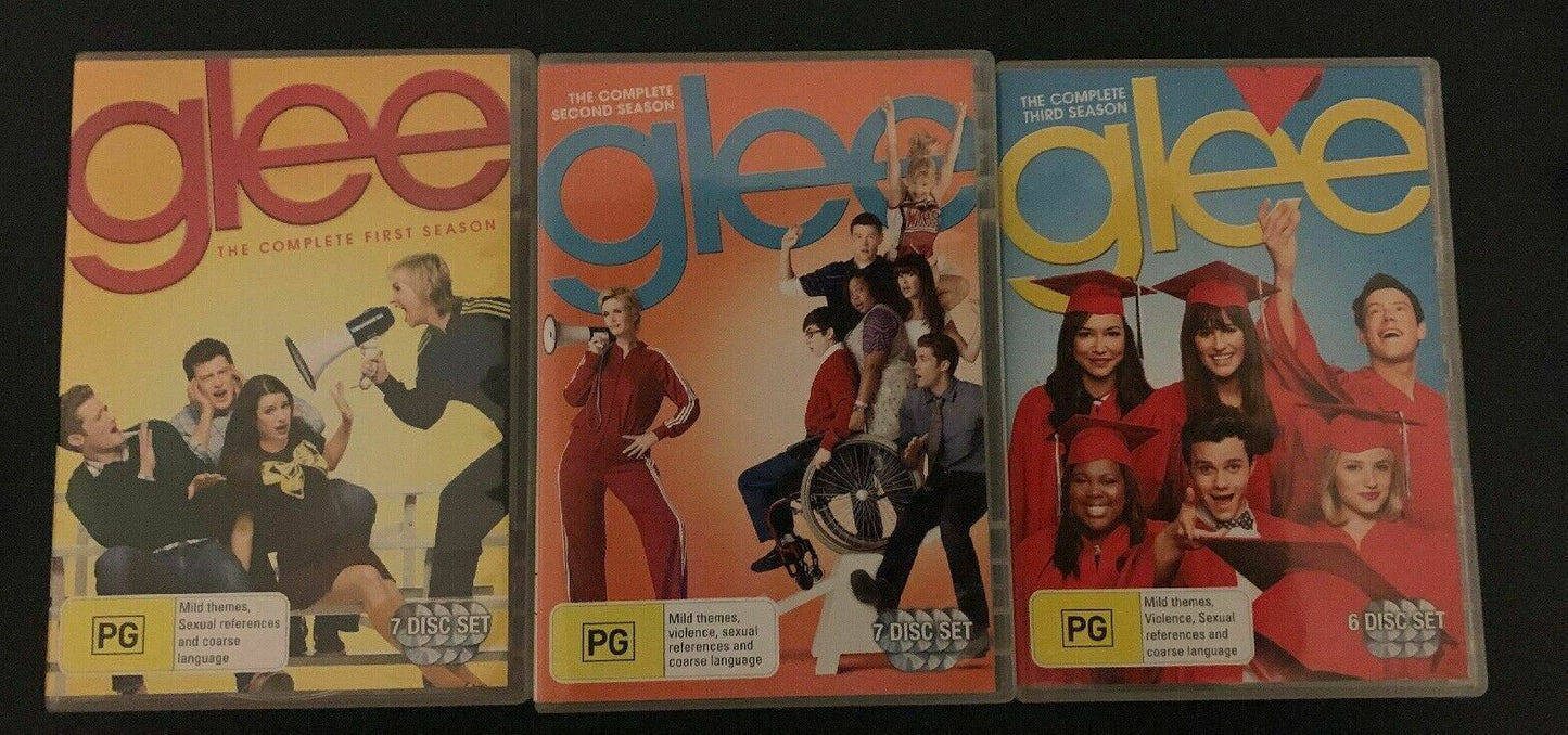 Glee : Season 1-3 (DVD, 2011, 22-Disc Set) - Complete 3 Seasons - Region 4