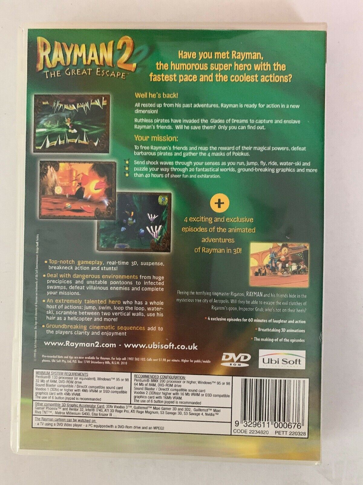 Rayman 2: The Great Escape PC CDROM - Classic Platformer Game