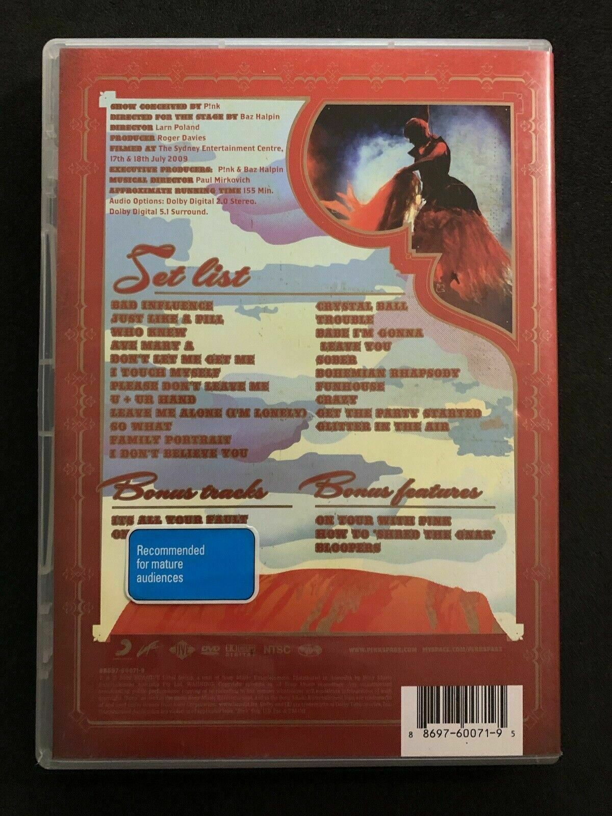 Pink Funhouse Tour - Live In Australia - DVD All Regions