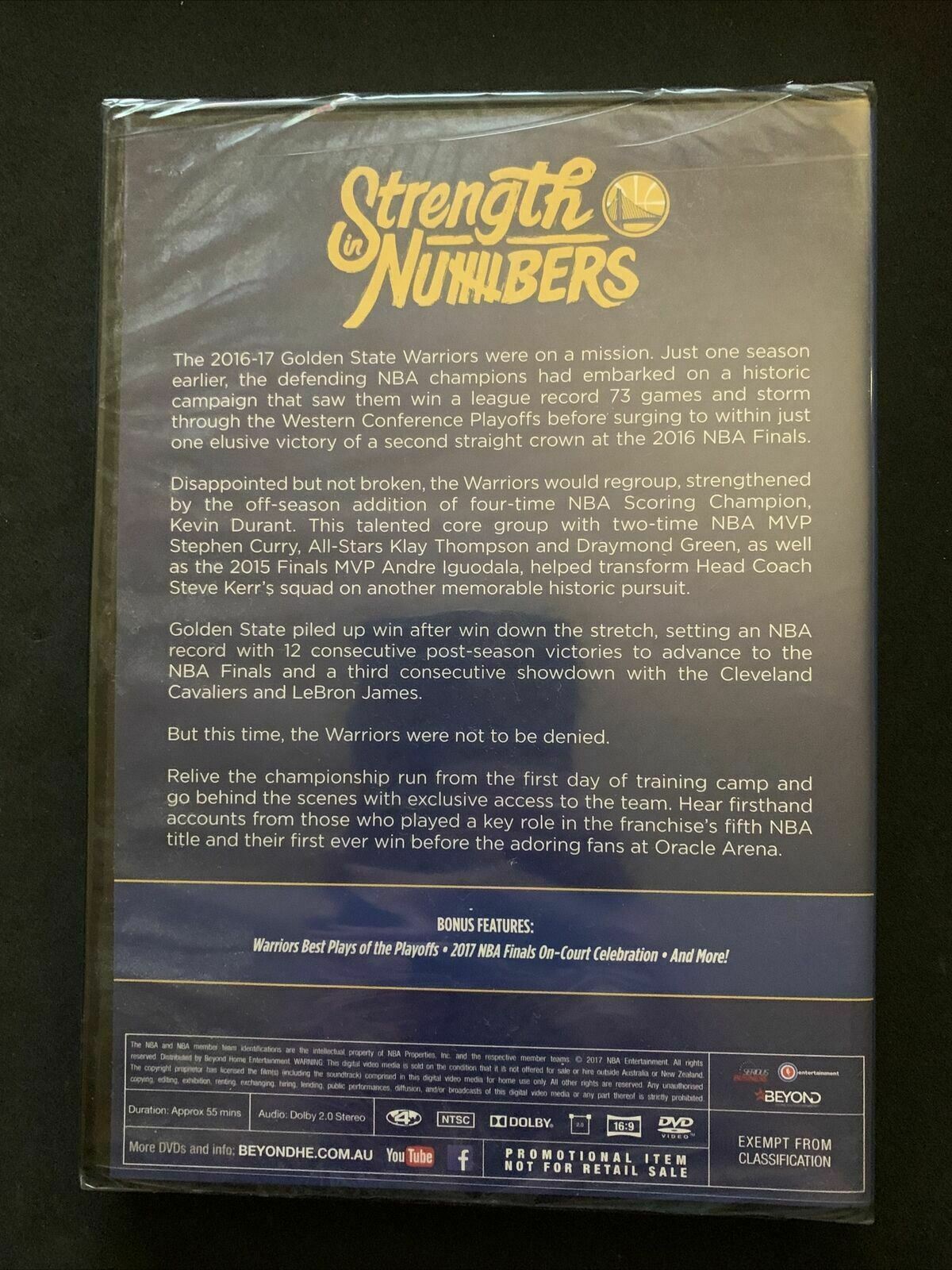 *New Sealed* NBA - 2017 Champions (DVD, 2017) Golden State Warriors. Region 4