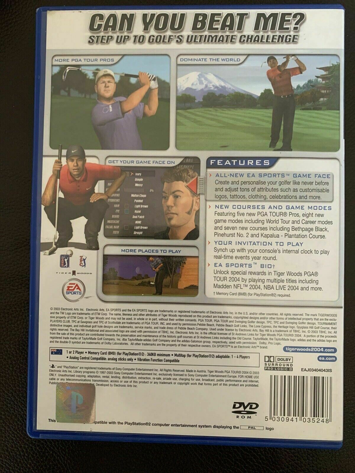 Tiger Woods PGA Tour 2004 for PlayStation 2 in Box with Manual PS2 PAL